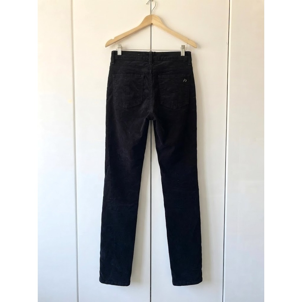 Rag & Bone JEAN Black Velvet High Rise Ankle Skinny Jeans Sz 26
